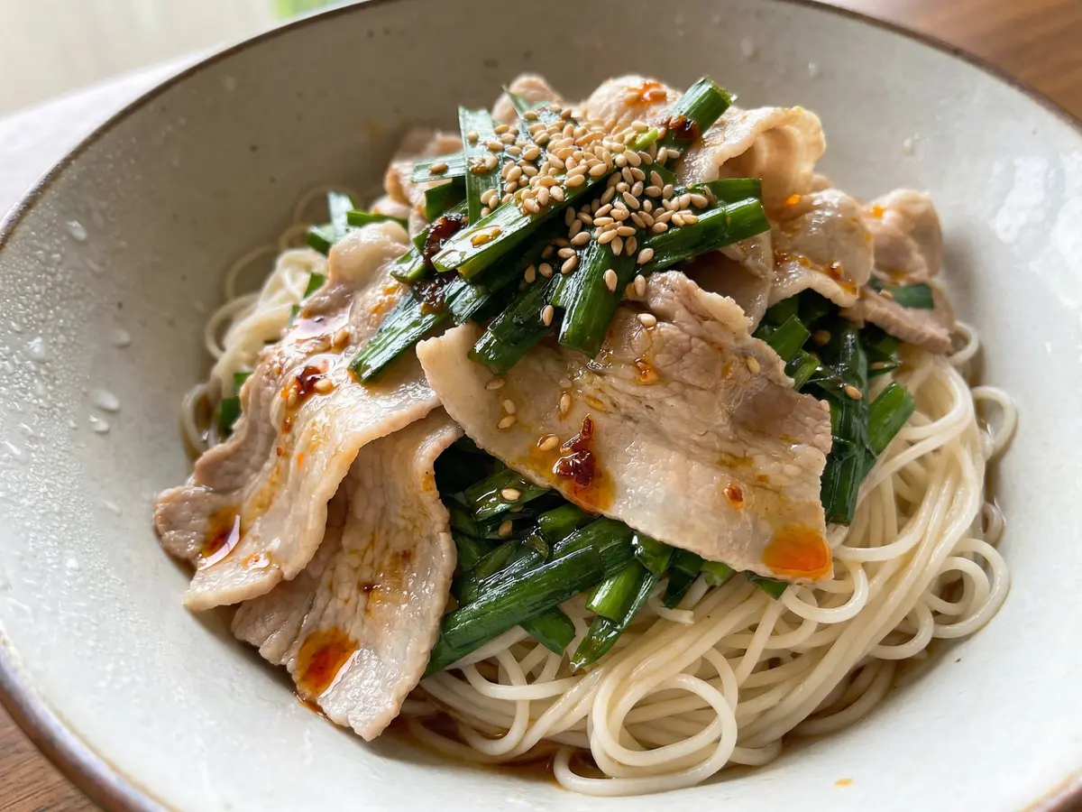 無限ニラ豚そうめん