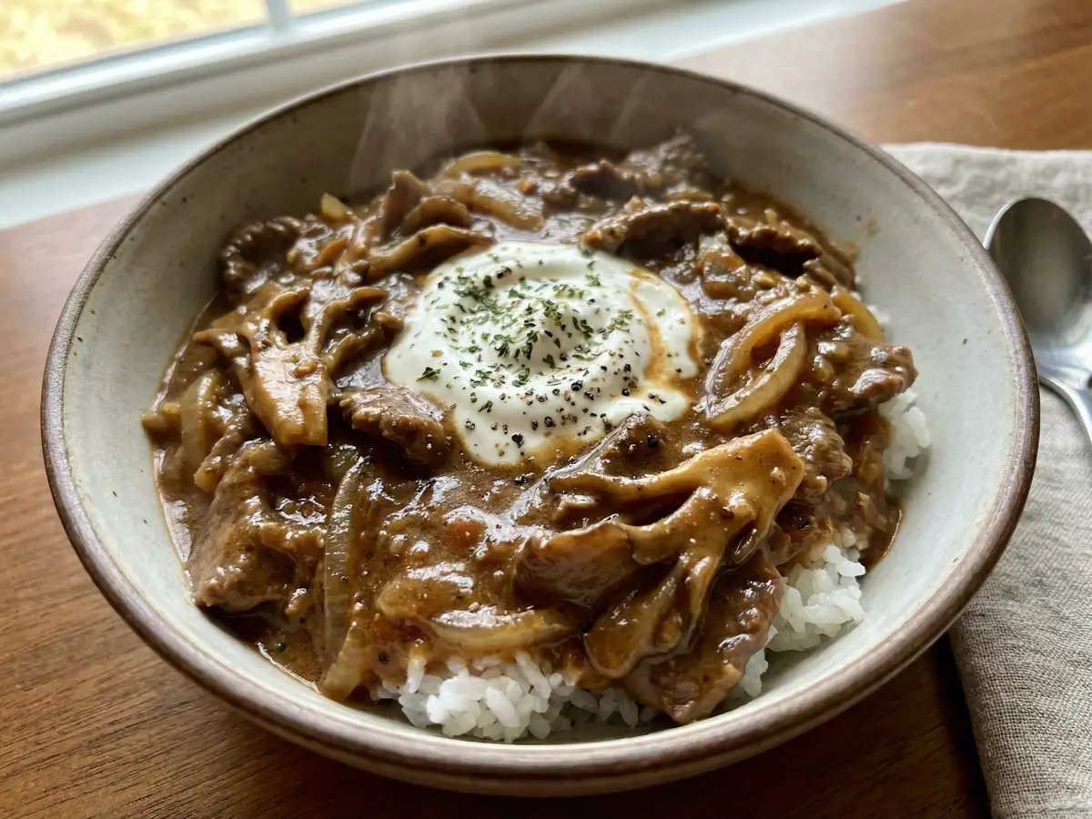 至高のビーフストロガノフ