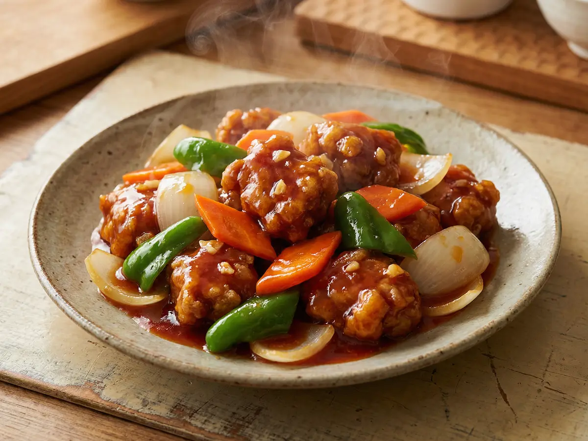 シャキシャキ野菜の本格酢豚