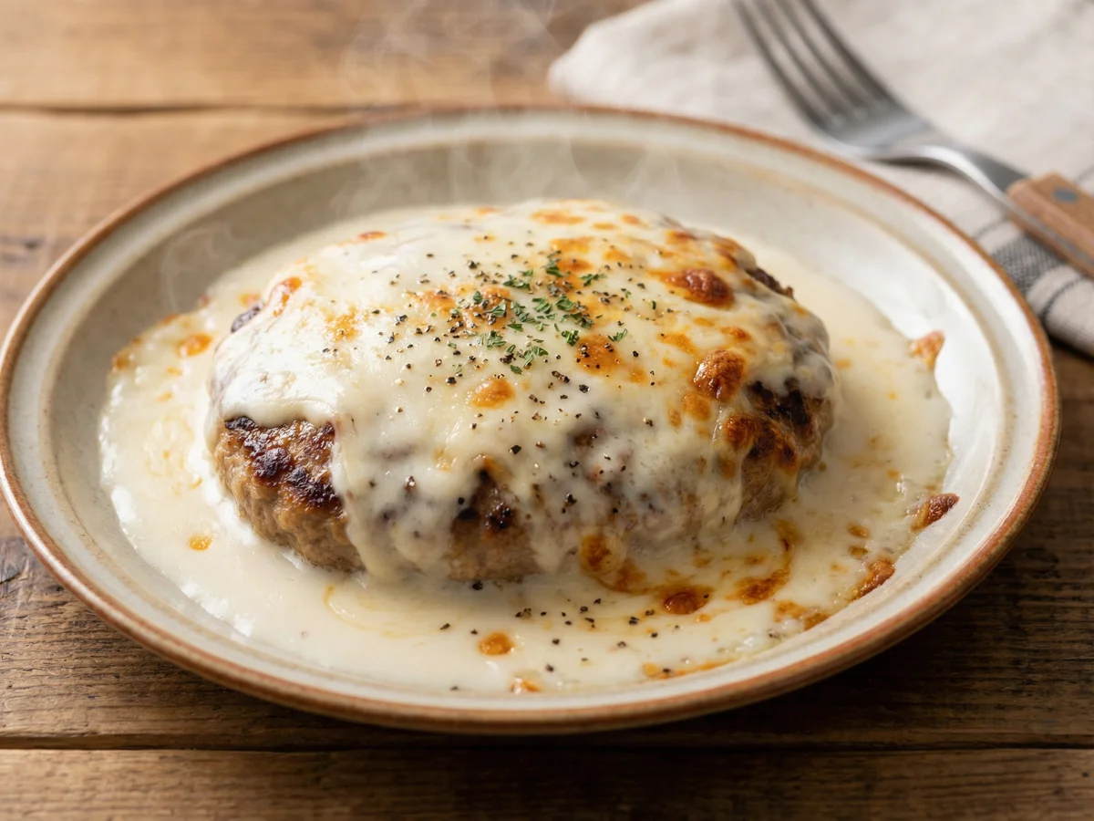 チーズハンバーグ（レンジ活用）