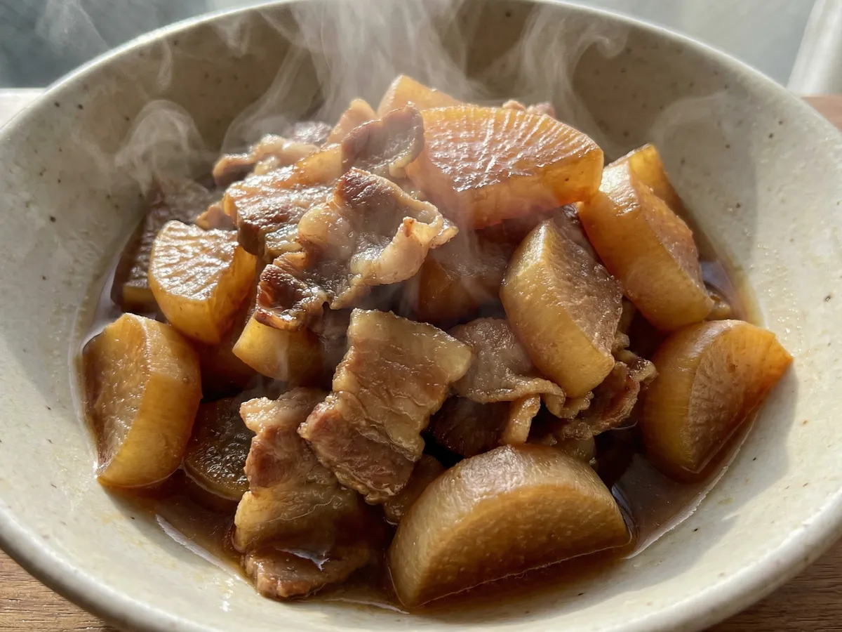 レンジで作る豚バラ大根