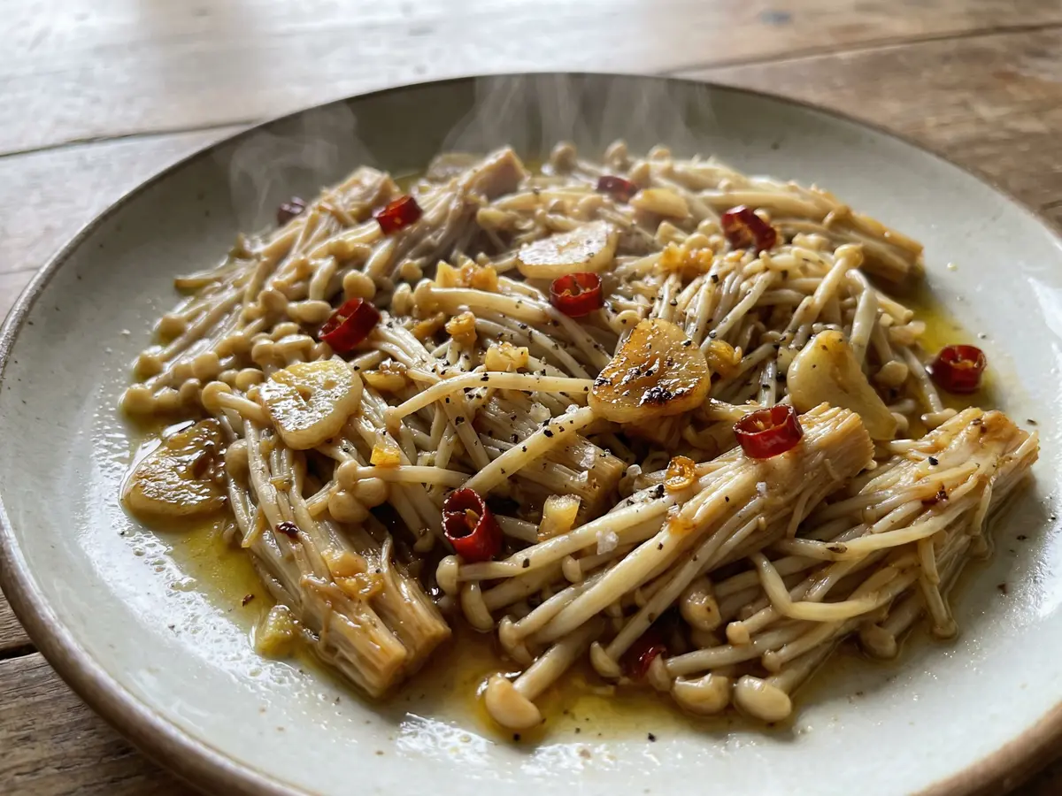 エノキのペペロンチーノ