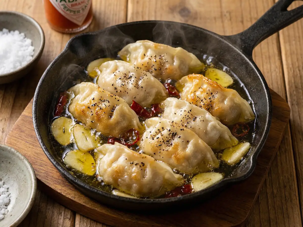 冷凍餃子のアヒージョ