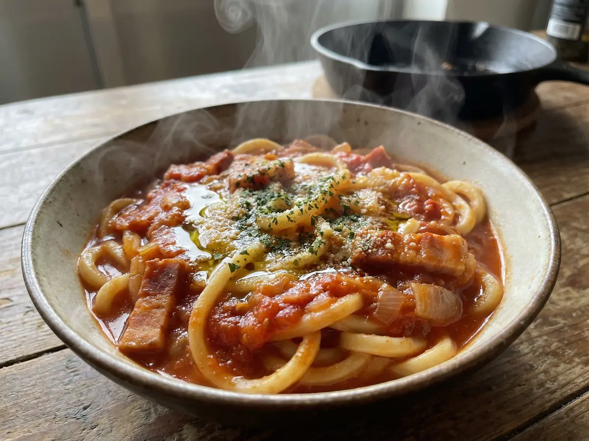 ガーリックトマト煮込みうどん