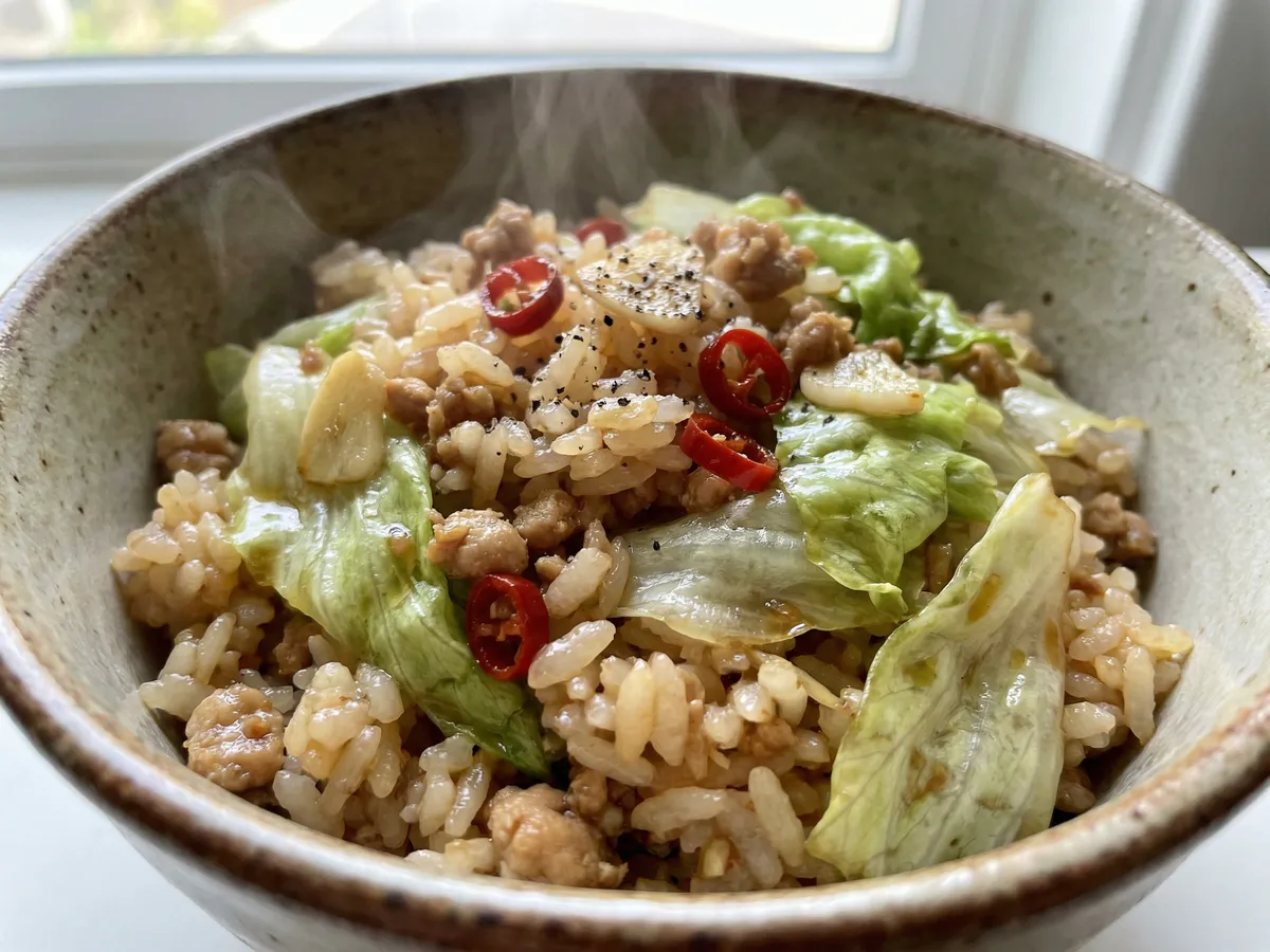 レタスのペペ飯