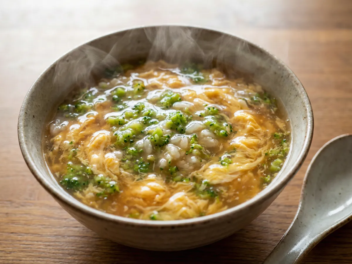 冷凍ブロッコリーの卵がゆ