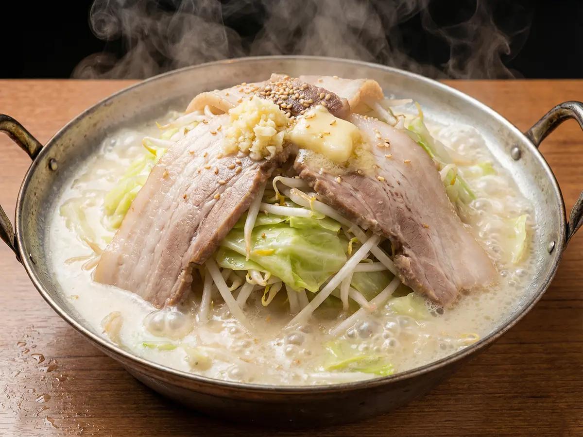 塩とんこつラーメン鍋（サッポロ一番塩豚骨）
