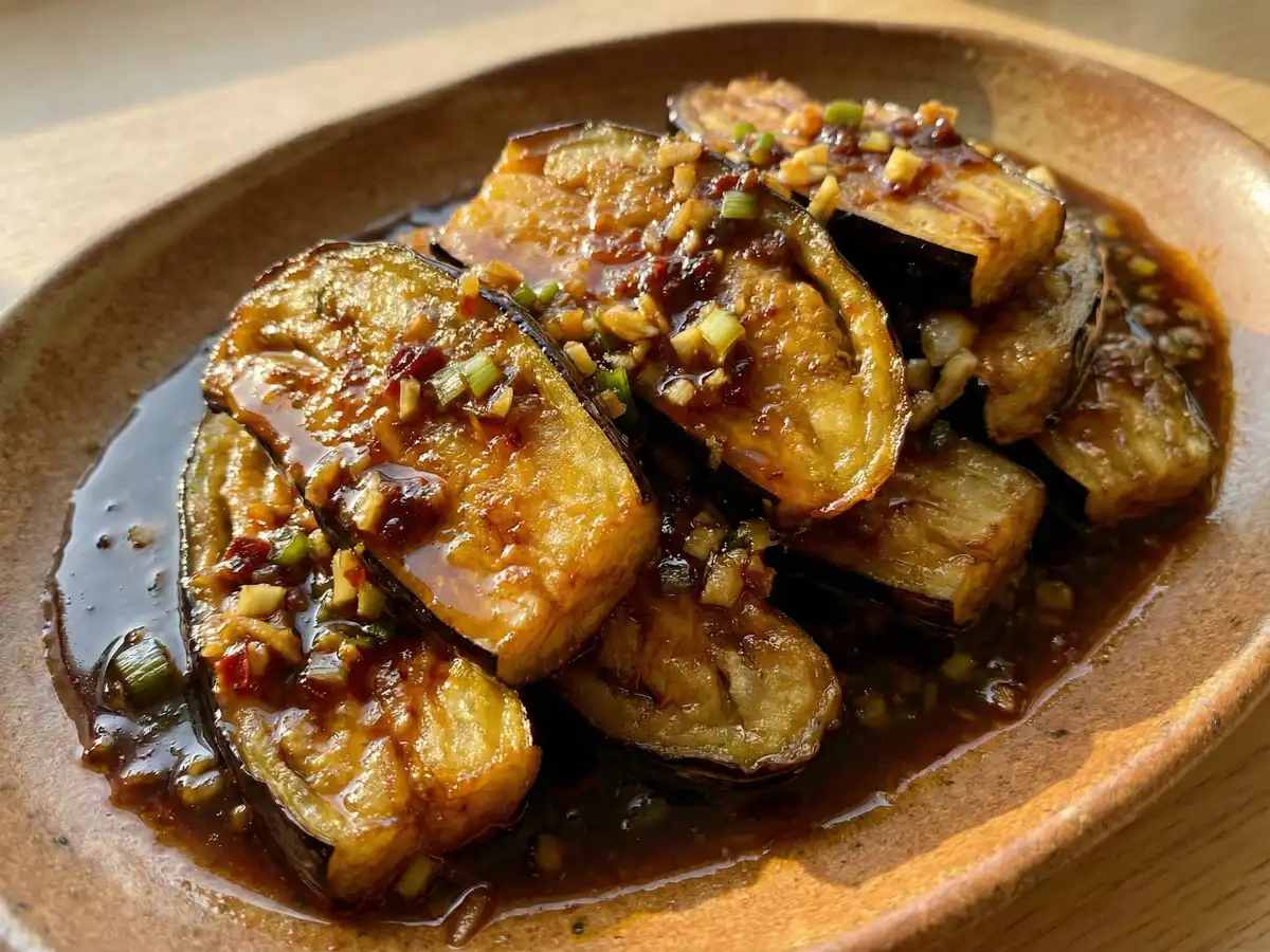 揚げなすのピリ辛香味づけ