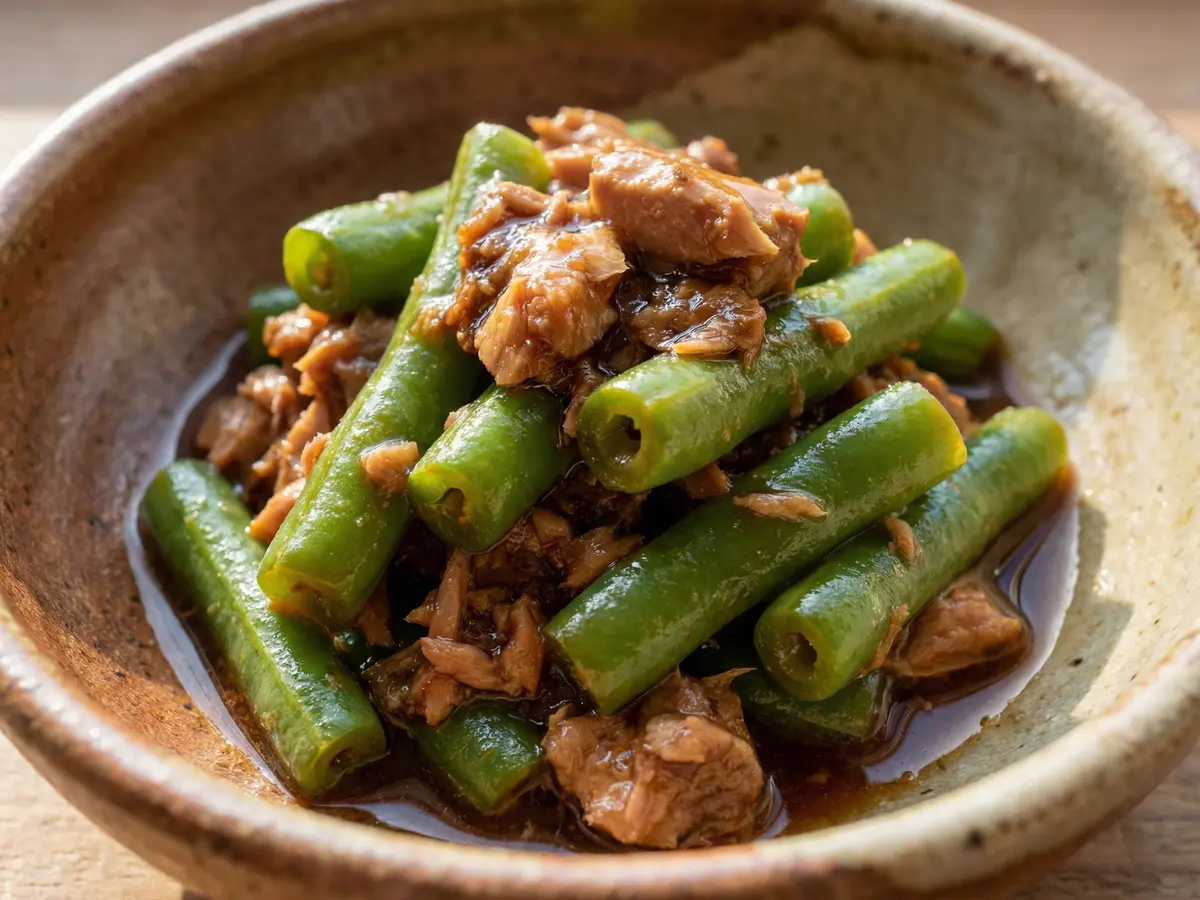 いんげんとツナの煮物