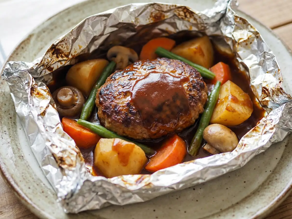 ハンバーグのホイル焼き