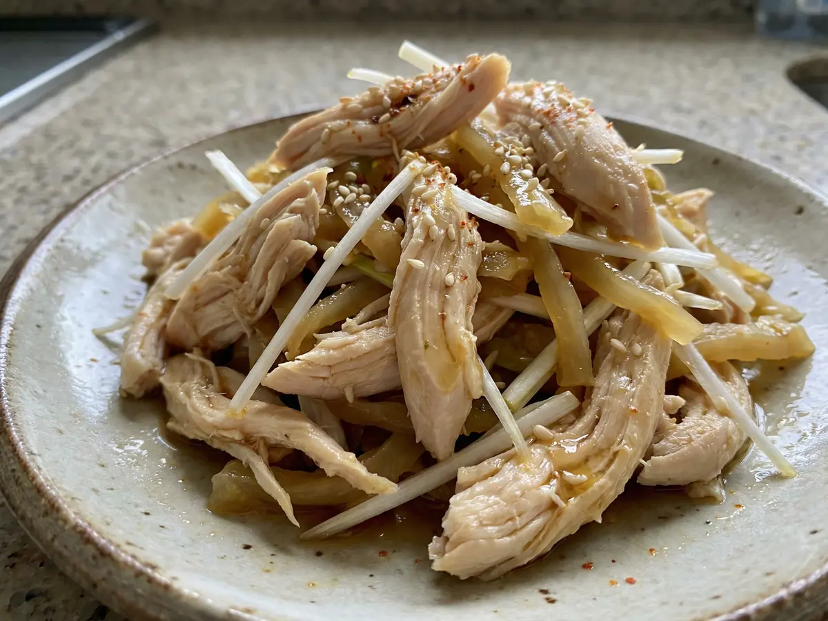 鶏ささ身とザーサイのあえ物