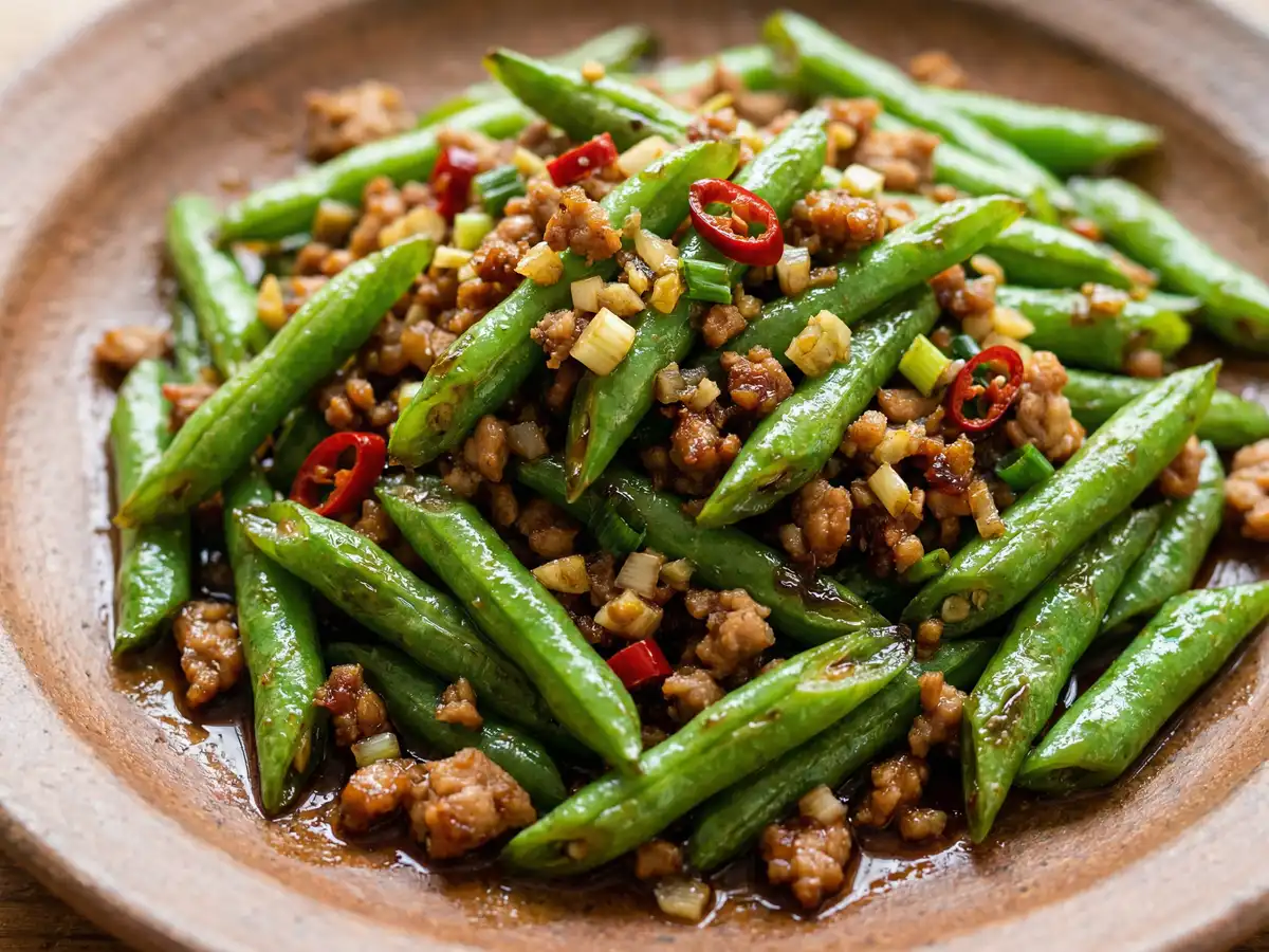 いんげんとひき肉の香り炒め