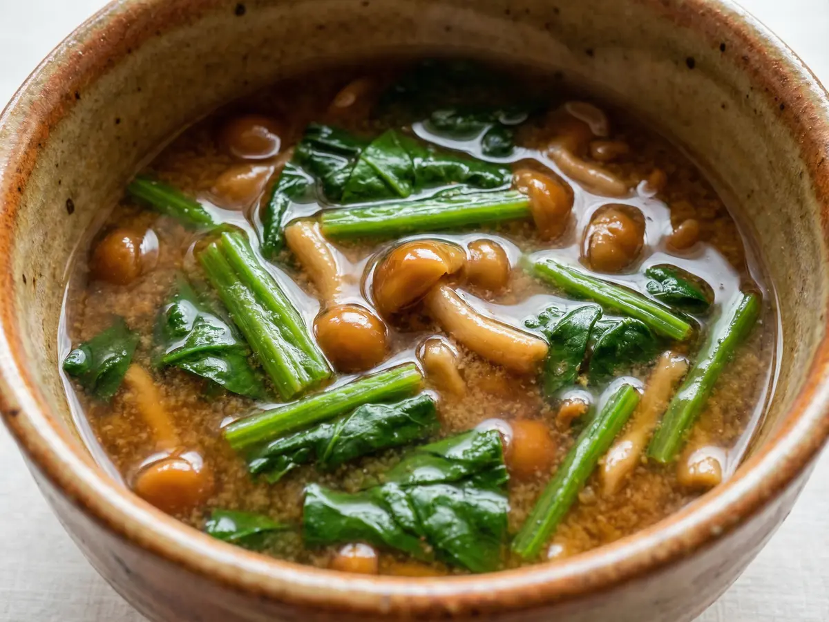 ほうれんそうとなめこのみそ汁