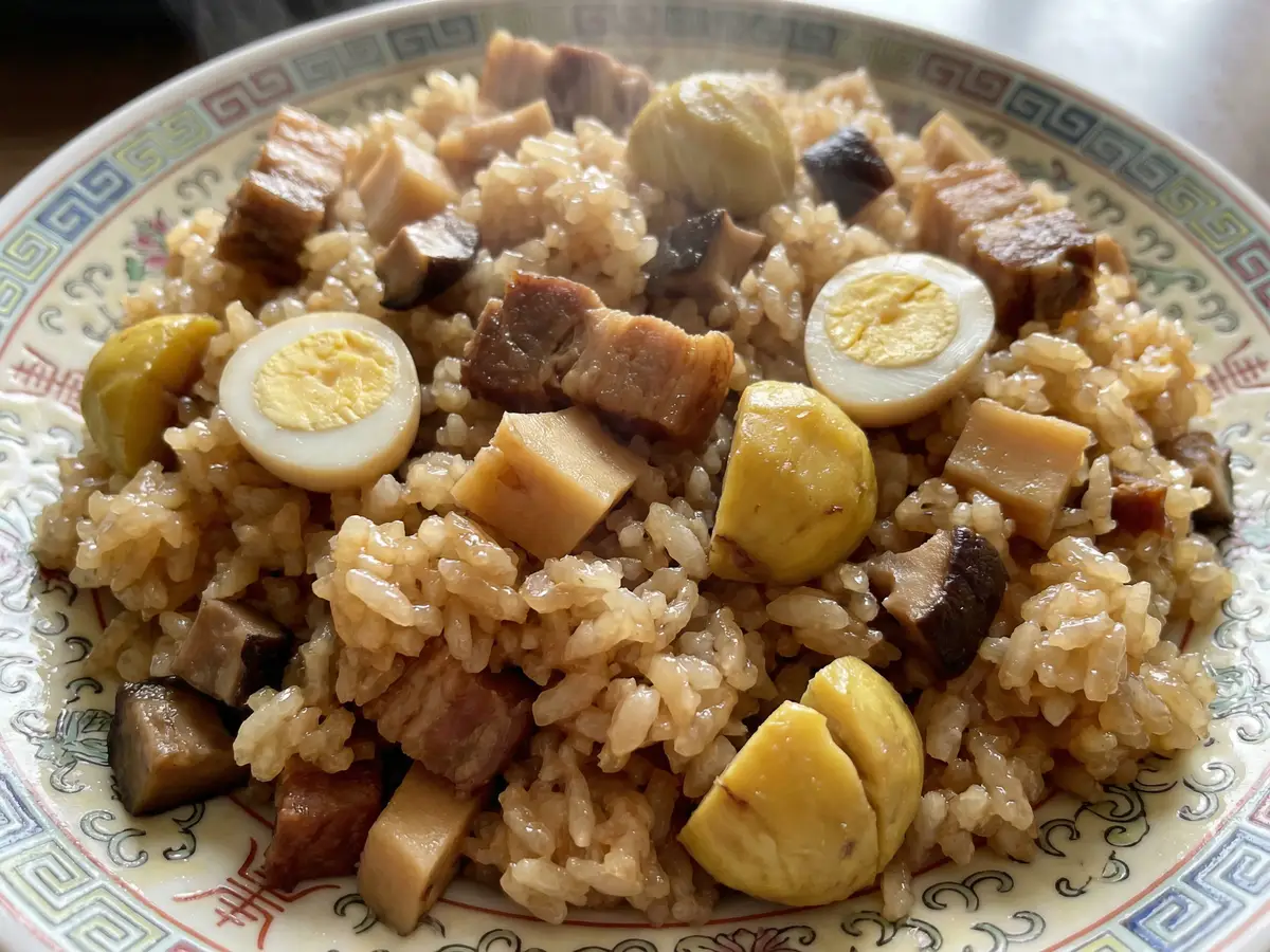 レンジでつくる中国風おこわ