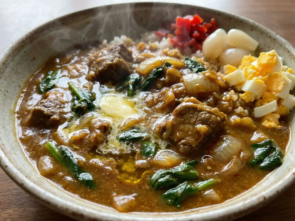 牛肉とほうれんそうのレンジカレー