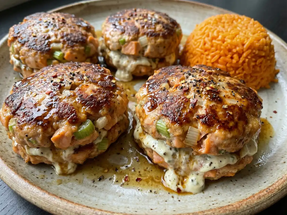 サーモンとえびのハンバーグ