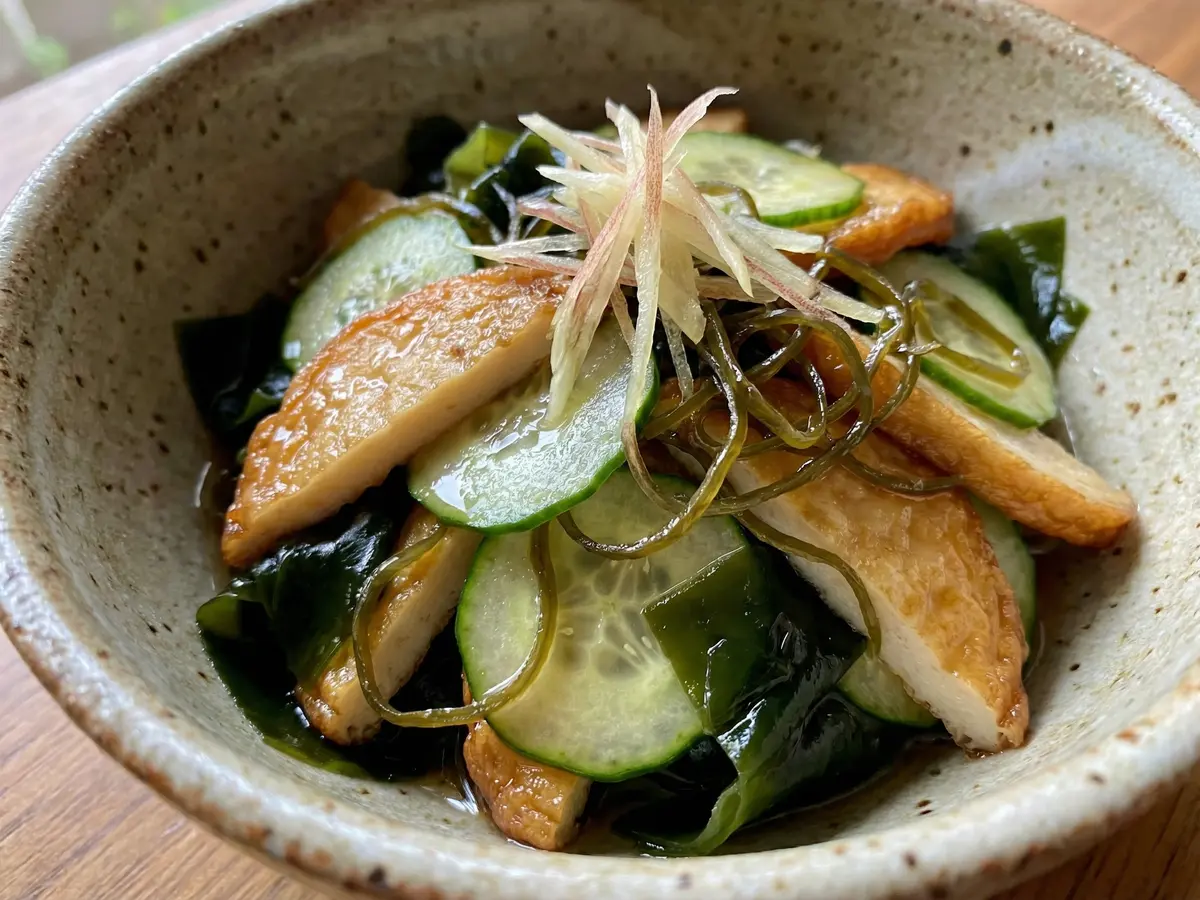 さつま揚げときゅうりの酢の物