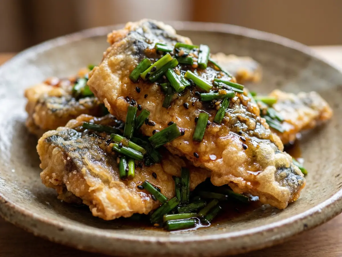 揚げさばのにらソース