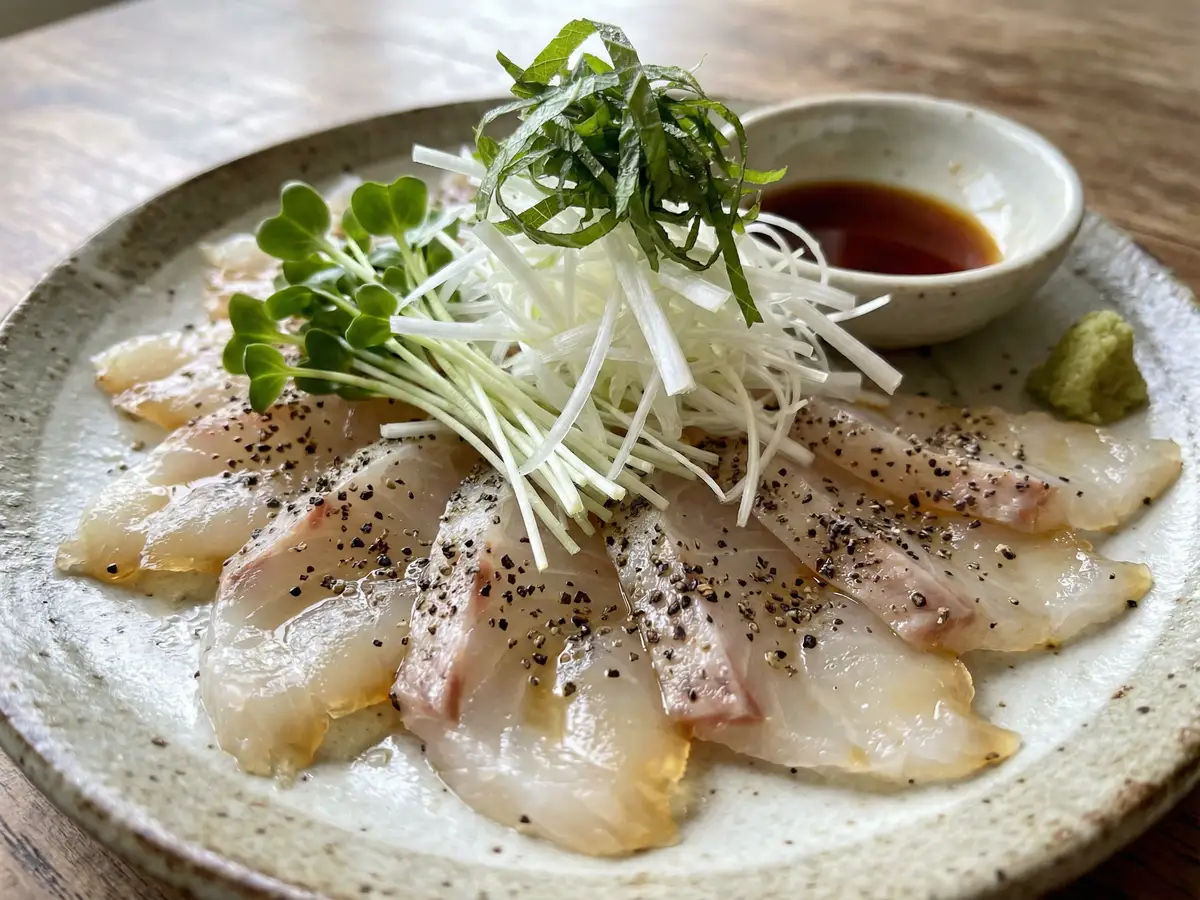 こしょう魚の昆布じめ