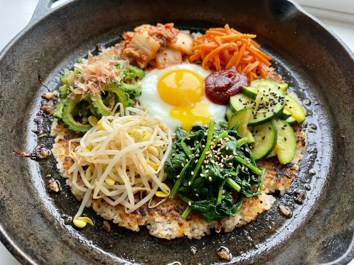 夏野菜のフライパンビビンバ