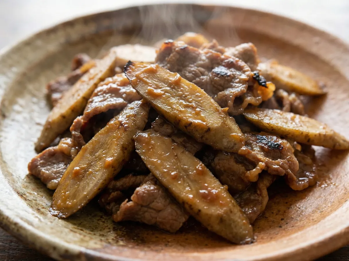 牛肉とごぼうのみそ炒め