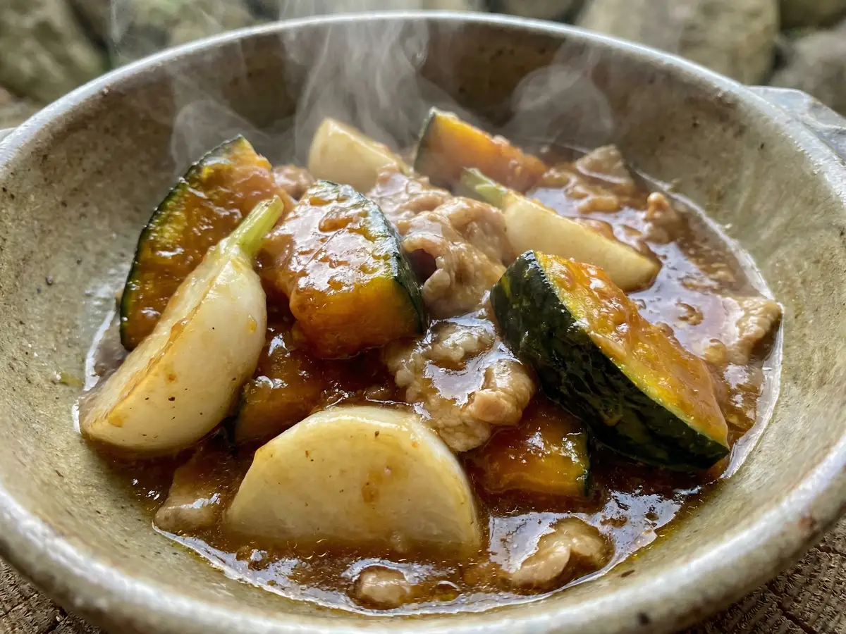 かぼちゃとかぶの肉あんかけ