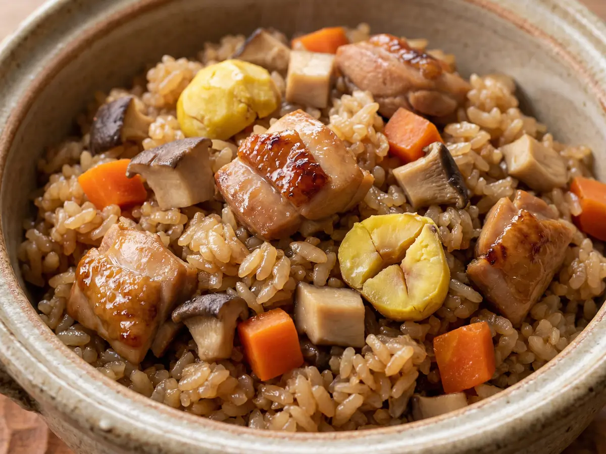 きのこと鶏のレンジおこわ