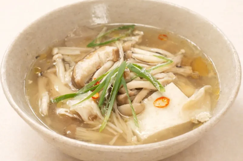 【あさイチ】塩きのこで作る豆腐ときのこの中華スープのレシピ 有賀薫さんのご自愛スープ