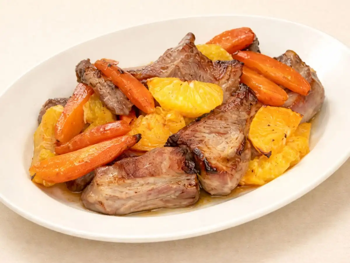 豚スペアリブのオレンジ焼き