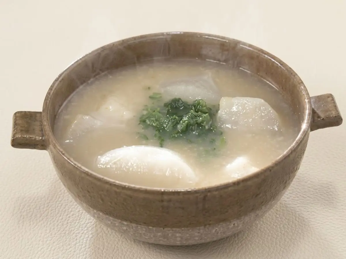 かぶと餅のポタージュ風