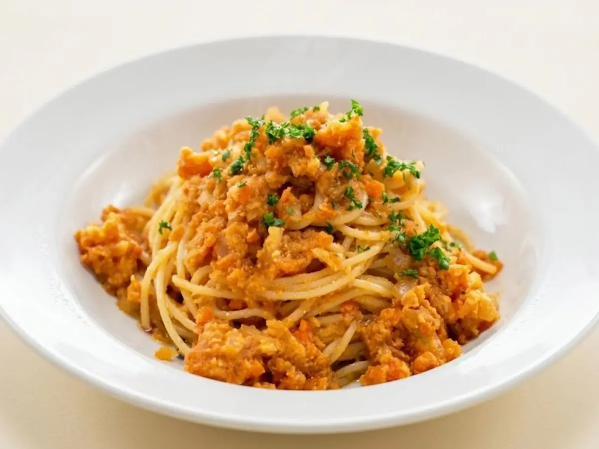 おからのラグーソースパスタ