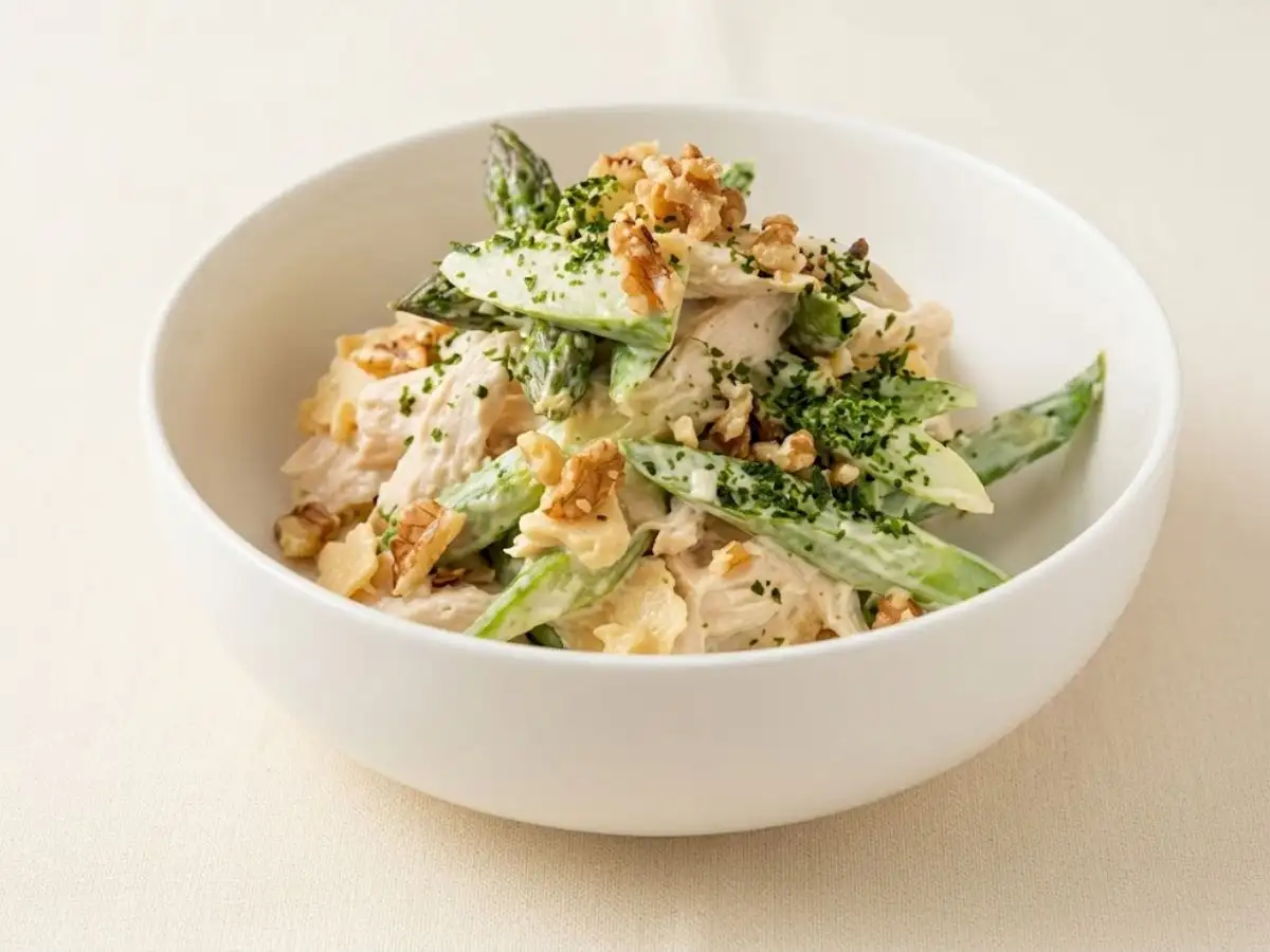 ささみとアスパラのマヨあえくるみ青のり風味