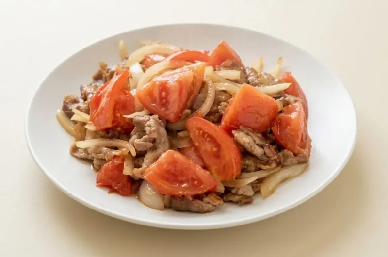 【きょうの料理】豚こま肉とトマトの照り焼き炒めのレシピ 今井亮さん