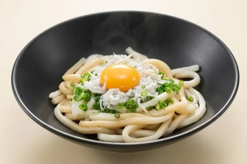 【相葉マナブ】黒酢としらすの釜玉うどんのレシピ 黒酢で旬の産地ごはん