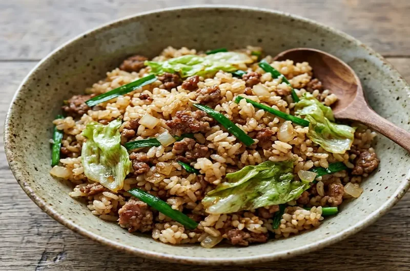 【コウケンテツさんのレシピ】ひき肉と レタスのチャーハンの作り方