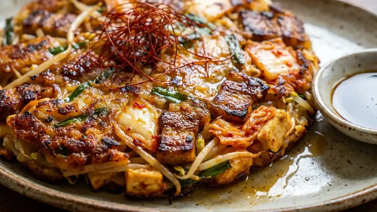 もやしと豆腐の韓国風お好み焼き