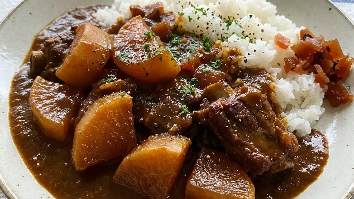 手割り大根とスペアリブのさらっと欧風カレー
