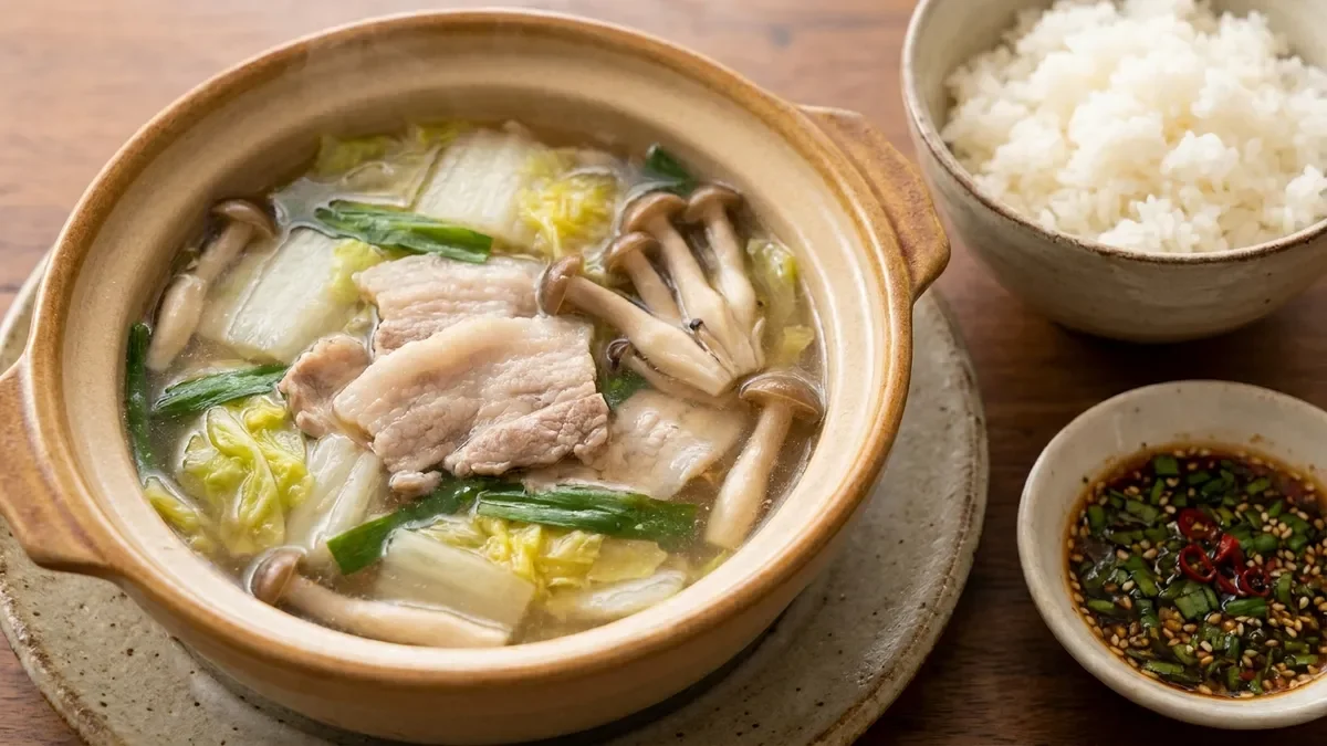 白菜と豚バラ肉のクッパ