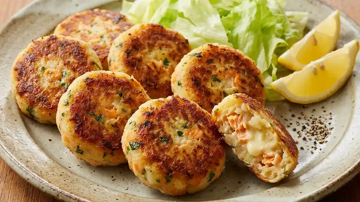 秋鮭（さけ）の焼きコロッケ