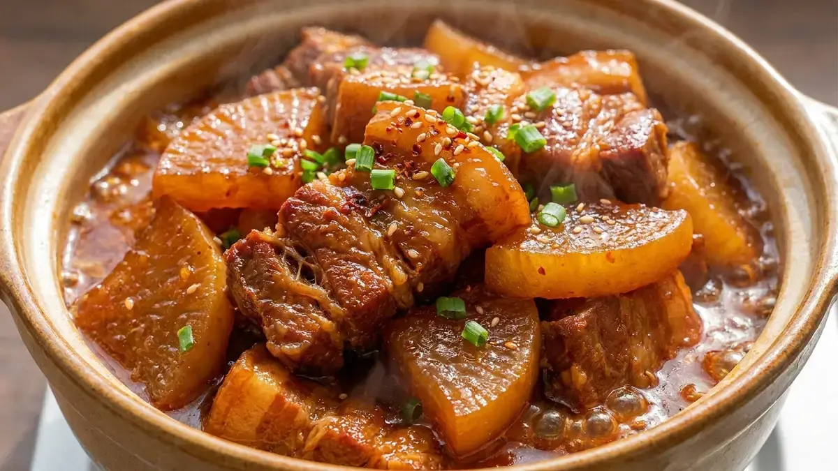 豚肉と大根の甘辛煮込み