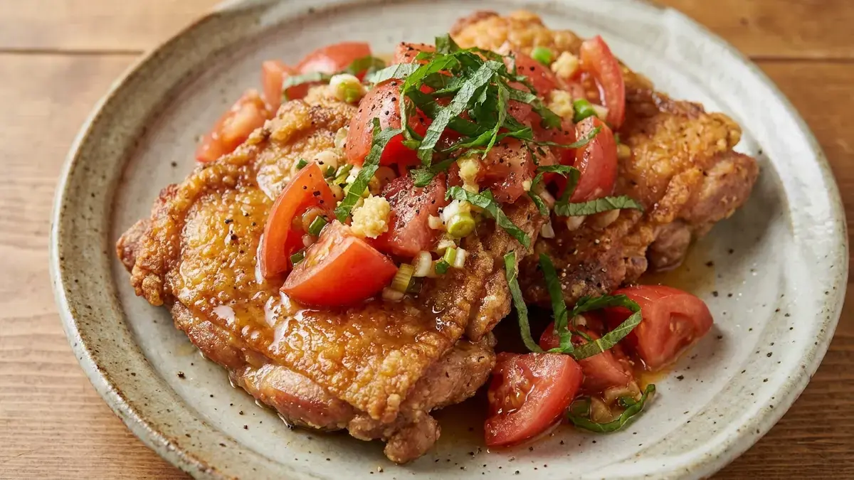 鶏のジューシートマト竜田揚げ