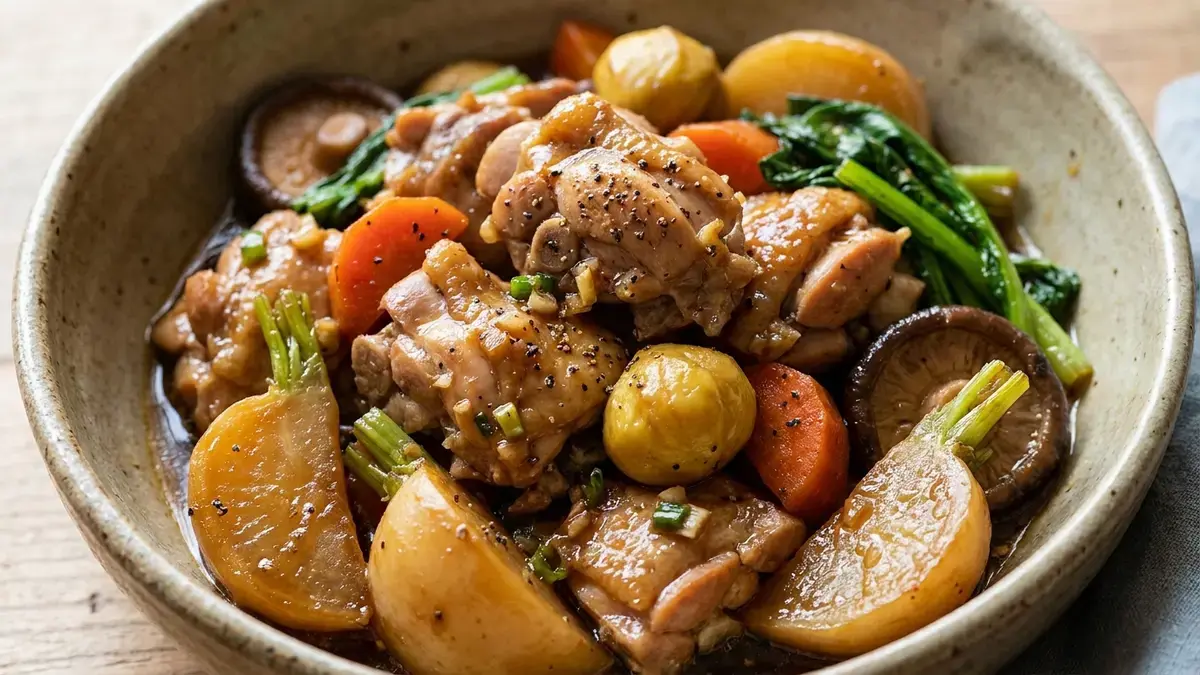 かぶと鶏肉のしょうゆ煮