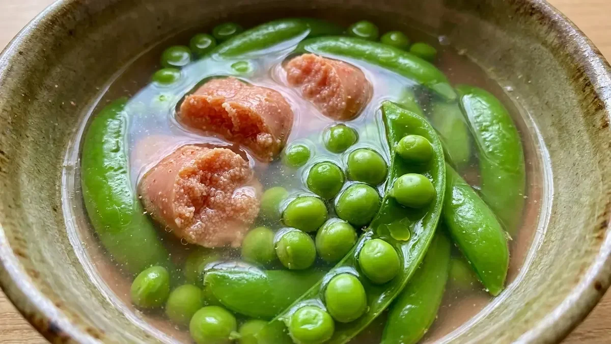 青豆と明太子のスープ