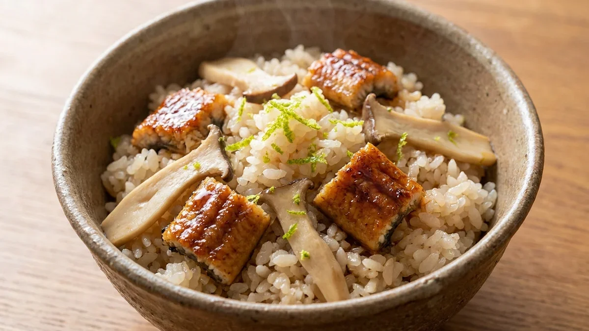 エリンギとあなごの炊き込みご飯