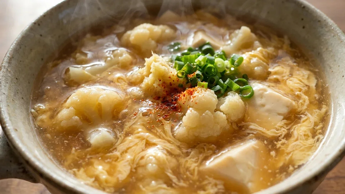 カリフラワーと豆腐の卵あんかけ