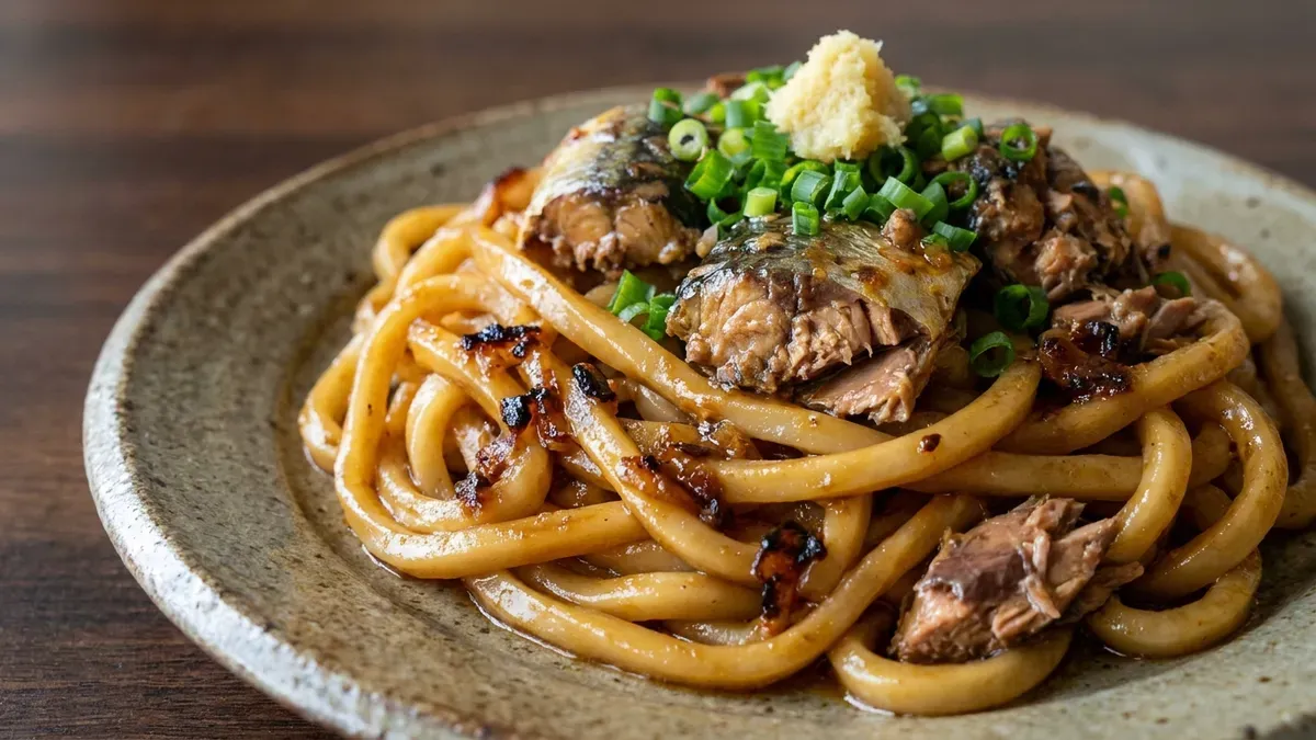 さば缶焼きうどん