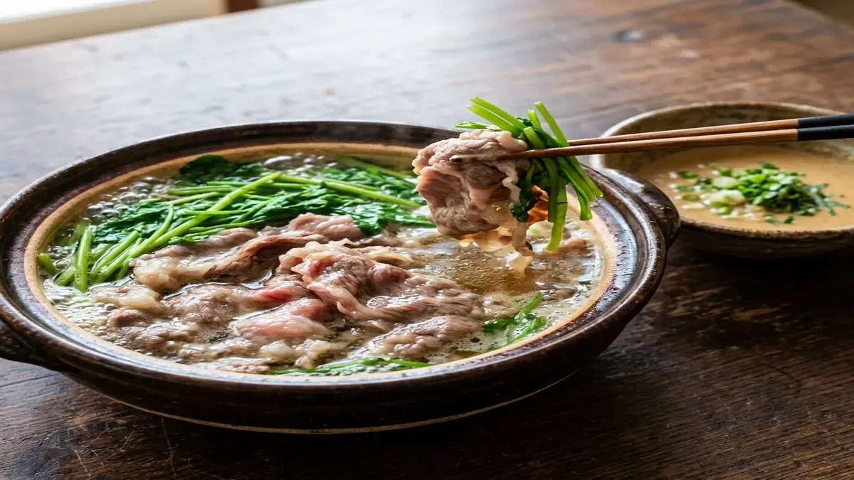 牛肉とせりのしゃぶしゃぶ
