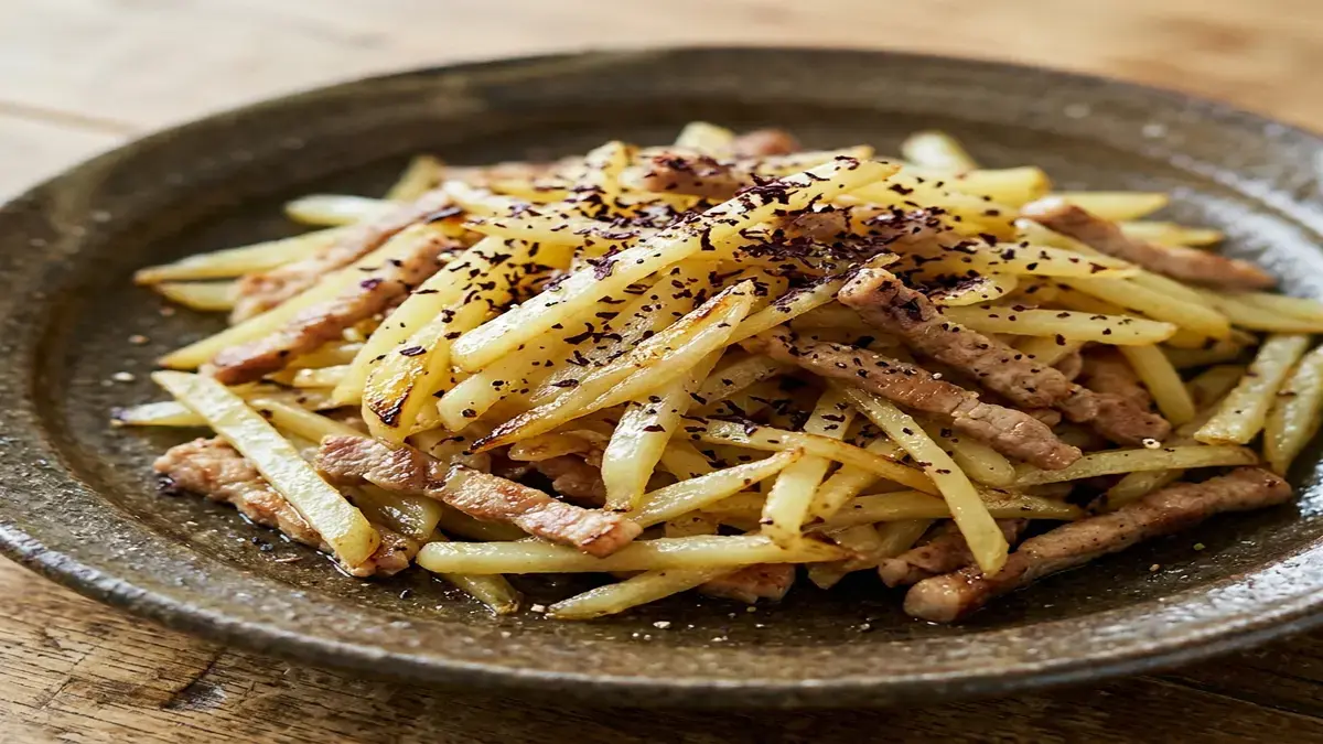 新じゃが炒め　赤じそ風味