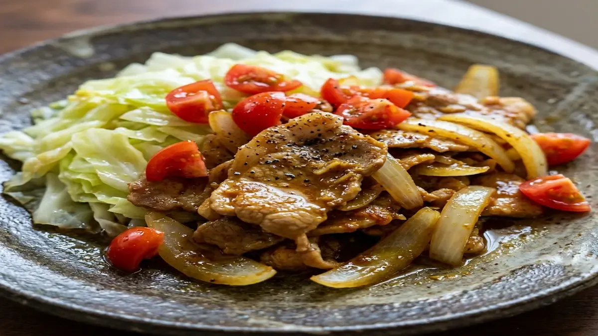 豚こまのカレーしょうが焼き