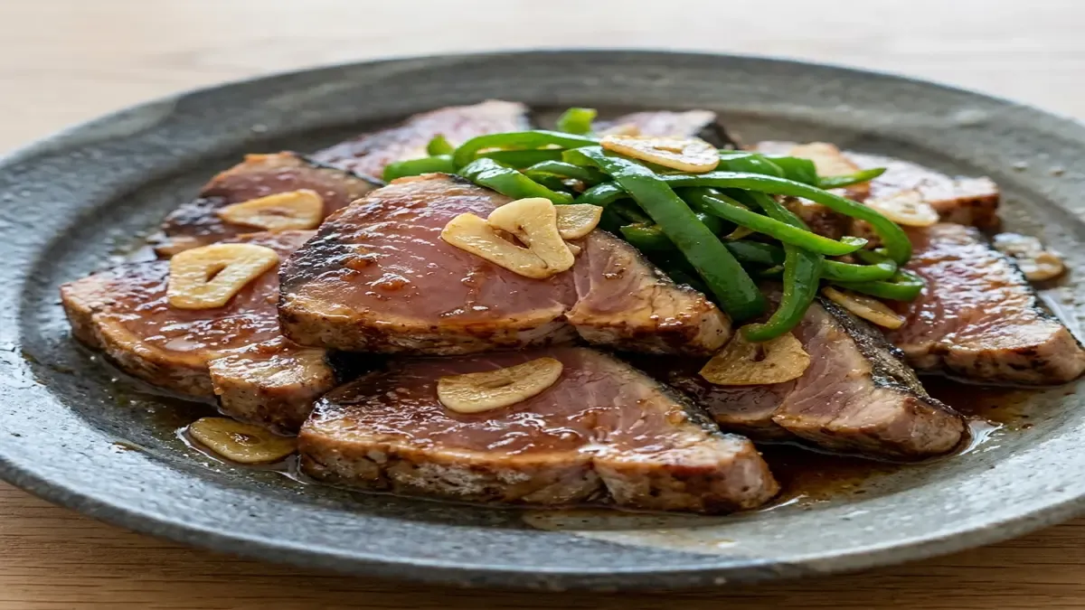 かつおのにんにくじょうゆ焼き